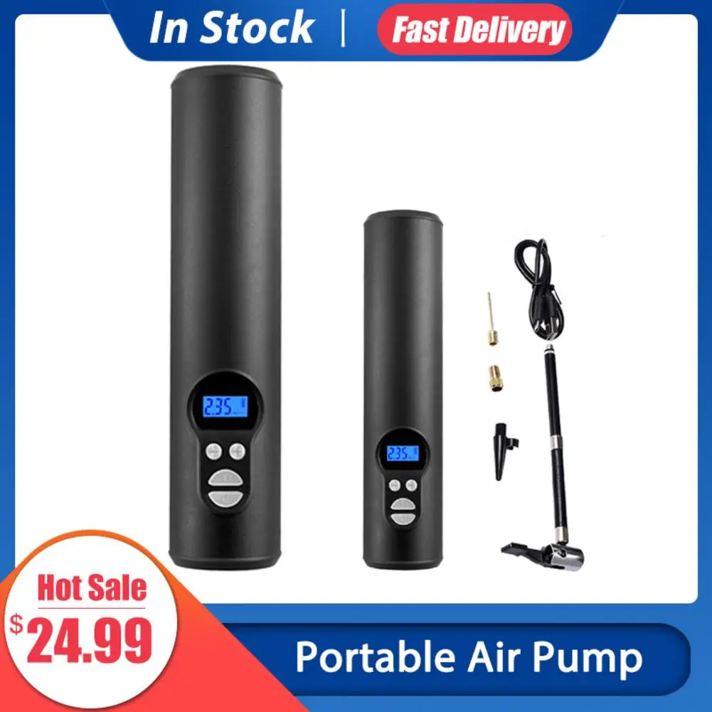 Portable Air Compressor 12V Electric Auto Pump For Car Motorcycle Bike With Digital LCD 150 PSI Balls Bicycle Tires Recharge | Автомобили