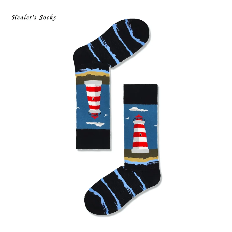 1 pair of men and women socks cotton new Blue Lighthouse trend funny fashion art Harajuku hip hop skateboard gift tube socks
1 pair of men and women socks cotton new Blue Lighthouse trend funny fashion art Harajuku hip hop skateboard gift tube socks