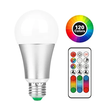 E27 RGBW Light Bulb 120 Colors Changing Bulbs 10W Dimmable LED Bulb Light Lamp With Remote Control With Memory Function
E27 RGBW Light Bulb 120 Colors Changing Bulbs 10W Dimmable LED Bulb Light Lamp With Remote Control With Memory Function