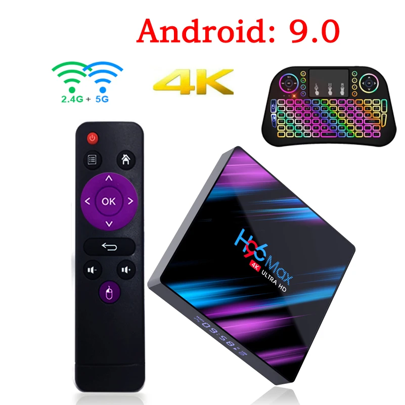 H96 MAX Smart Tv Box Android 9.0 Set Top Box 4K Mi ni Tv Box 4gb 32gb 64gb Quad Core media player Support IPTV PK X96 MINI HK1 M
H96 MAX Smart Tv Box Android 9.0 Set Top Box 4K Mi ni Tv Box 4gb 32gb 64gb Quad Core media player Support IPTV PK X96 MINI HK1 M