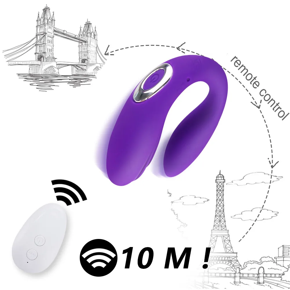 U Shape Vibrator Double-head Sex Toys for Adults Anal Vibrators for Women Vagina Clitoris Stimulator Remote Control 10 Speed (9)