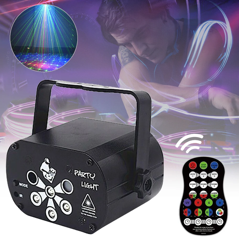 6/8 Hole Mini Laser Stage Lamp 120 Patterns Projector LED RGB Stage Light DJ Disco ClubK TV Home Party Lamp
6/8 Hole Mini Laser Stage Lamp 120 Patterns Projector LED RGB Stage Light DJ Disco ClubK TV Home Party Lamp