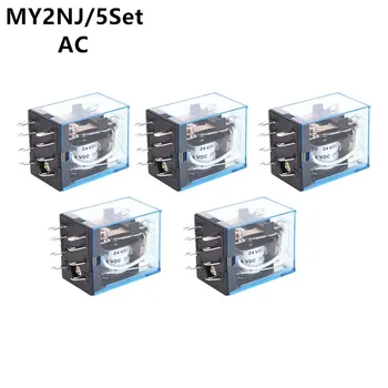 

5pcs MY2NJ AC 12V 24V 36V 48V 110V 220V 380V Power Relay Micro Mini Electromagnetic Relay 8 Pins DPDT 2NO 2NC 5A MY2N-J HH52P