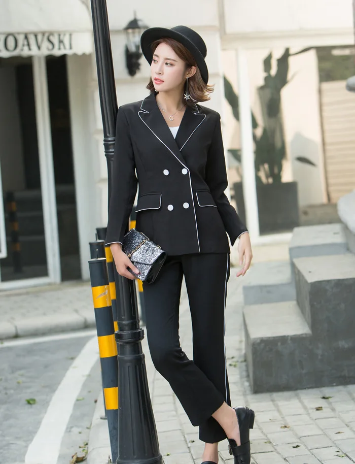 2018 Black And White with Pattern Commuting Autumn And Winter Fold-down Collar Small Suit Versatile Long-sleeved Coat 9 Pants Se
2018 Black And White with Pattern Commuting Autumn And Winter Fold-down Collar Small Suit Versatile Long-sleeved Coat 9 Pants Se