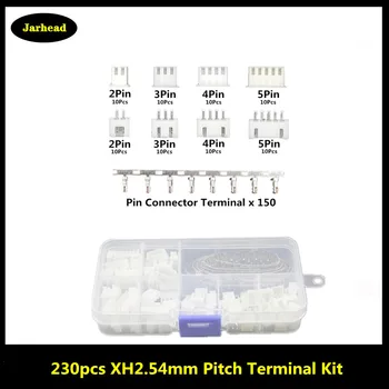 230pcs XH2.54 2p 3p 4p 5 pin 2.54mm Pitch Terminal Kit / Housing / Pin Header JST Connector Wire Connectors Adaptor XH DIY Kits
230pcs XH2.54 2p 3p 4p 5 pin 2.54mm Pitch Terminal Kit / Housing / Pin Header JST Connector Wire Connectors Adaptor XH DIY Kits
