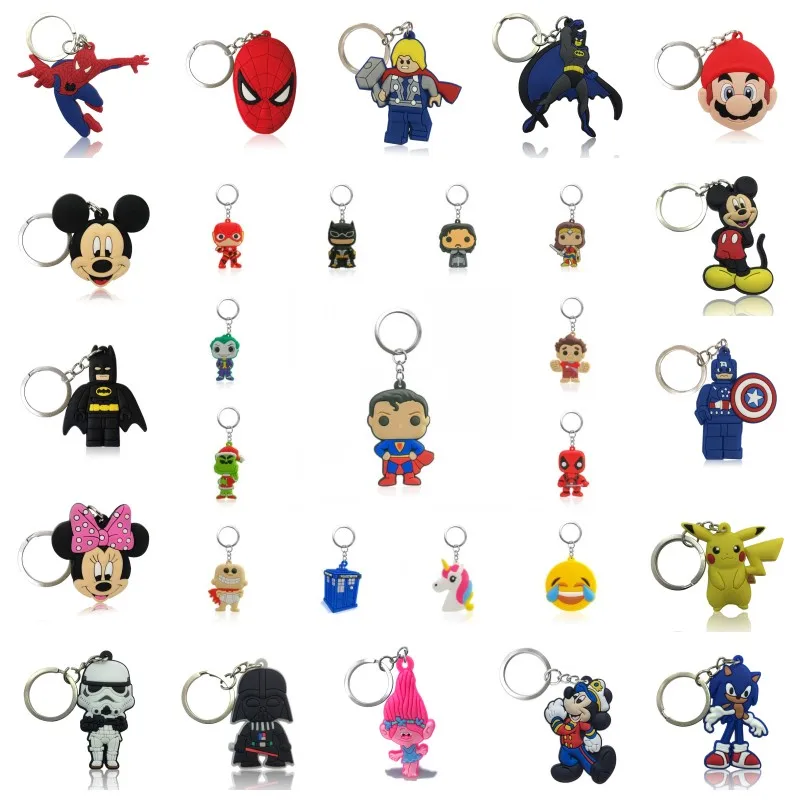 10pcs Avenger Keychain Cartoon PVC Key Ring Justice League Key Chain Mickey Minie Trinket Key Cover Chaveiro Kids Party Gift
10pcs Avenger Keychain Cartoon PVC Key Ring Justice League Key Chain Mickey Minie Trinket Key Cover Chaveiro Kids Party Gift