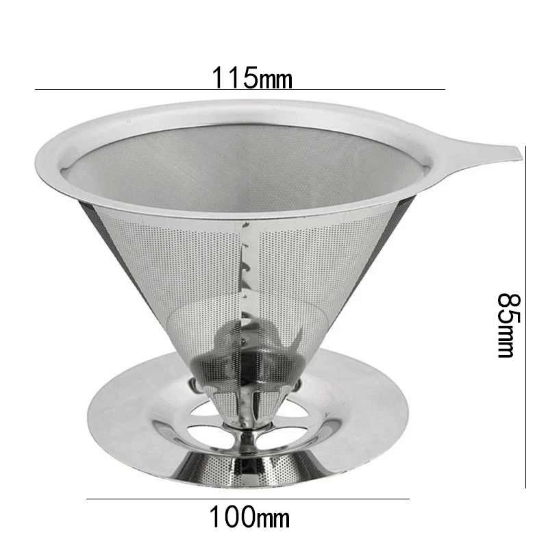 Hot New Cone Shaped Stainless Steel Coffee Dripper Double Layer Mesh Filter Basket Home Kitchen Tool Coffee Accessories
Hot New Cone Shaped Stainless Steel Coffee Dripper Double Layer Mesh Filter Basket Home Kitchen Tool Coffee Accessories
