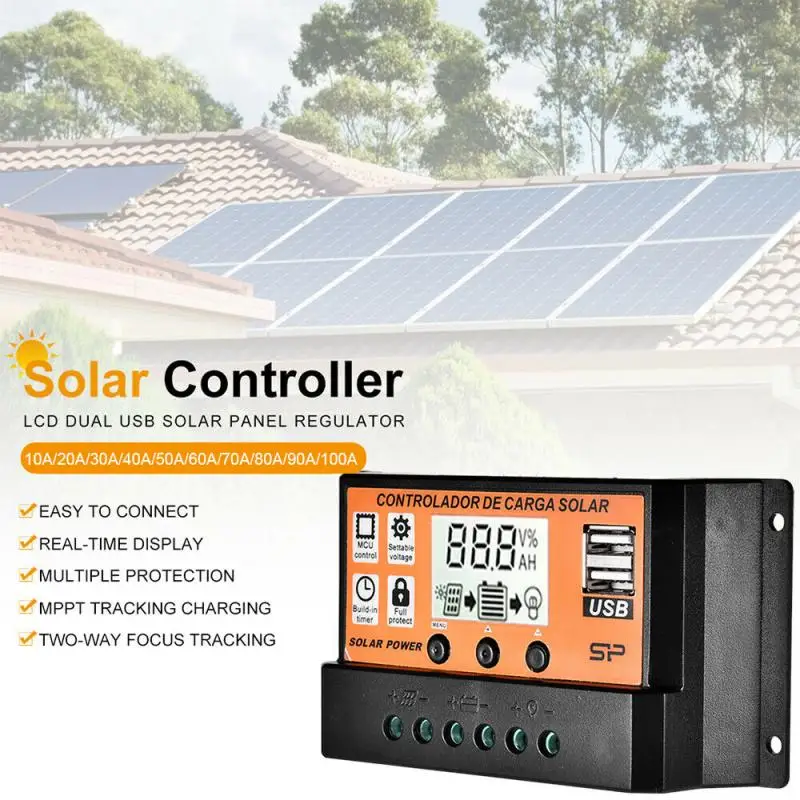 Solar Charge Controller Solar Memory Panel Controller With Dual USB Port 12V/24V MPPT/PWM Auto Paremeter Adjustable Power-off
Solar Charge Controller Solar Memory Panel Controller With Dual USB Port 12V/24V MPPT/PWM Auto Paremeter Adjustable Power-off