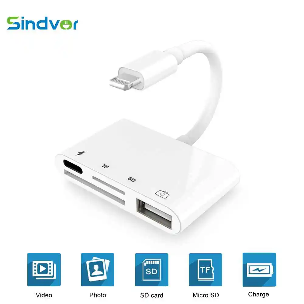 4 in 1 USB Camera Reader adapter OTG Cable SD TF Card Camera Connection Kits for iPhone 6 7 X 8 8Plus 11 11PRO for iPad Air
4 in 1 USB Camera Reader adapter OTG Cable SD TF Card Camera Connection Kits for iPhone 6 7 X 8 8Plus 11 11PRO for iPad Air