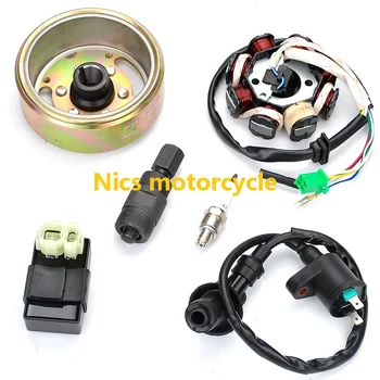 Motorcycle GY6 scooter moped ATV 50 -150 cc flywheel, stator, ignition coil, CDI, spark plug and flywheel remover tool
Motorcycle GY6 scooter moped ATV 50 -150 cc flywheel, stator, ignition coil, CDI, spark plug and flywheel remover tool