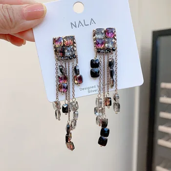 Multicolor Crystal Square Beaded Tassel Earrings For Women Trendy Handmade Statement Long Earrings Party Jewelry Bijoux Gifts 
Multicolor Crystal Square Beaded Tassel Earrings For Women Trendy Handmade Statement Long Earrings Party Jewelry Bijoux Gifts