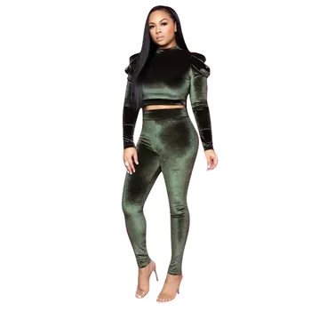 Winter Outfits Tracksuit Women Set Turtleneck Full Sleeve Crop Top Pants Solid Two Piece Set Suit Sexy Velvet Night Club Outfits
Winter Outfits Tracksuit Women Set Turtleneck Full Sleeve Crop Top Pants Solid Two Piece Set Suit Sexy Velvet Night Club Outfits