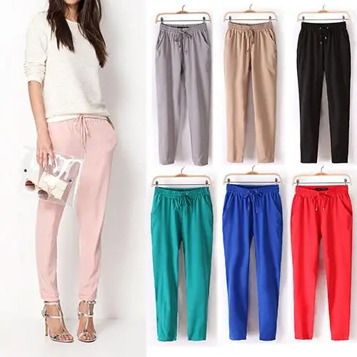 Cysincos 2019 Spring Autumn Newest Women's Casual Solid Color Drawstring Elastic Waist Chiffon Slim Trousers Loose Harem Pants
Cysincos 2019 Spring Autumn Newest Women's Casual Solid Color Drawstring Elastic Waist Chiffon Slim Trousers Loose Harem Pants