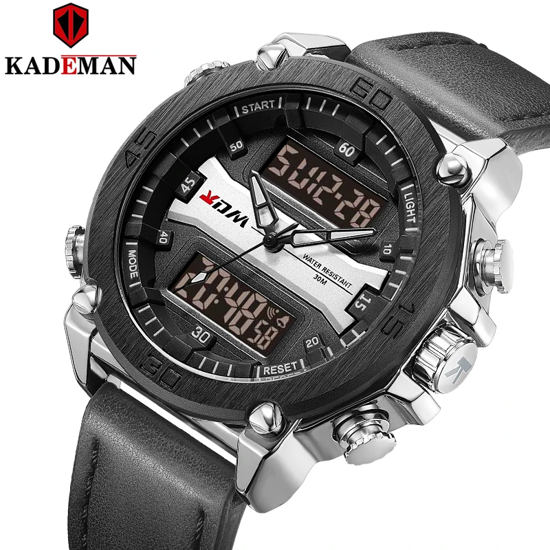 KDM Men Watch Sport Dual Display Analog Digital Leather Watches Waterproof Chronograph Back-Light Quartz Wristwatch
KDM Men Watch Sport Dual Display Analog Digital Leather Watches Waterproof Chronograph Back-Light Quartz Wristwatch