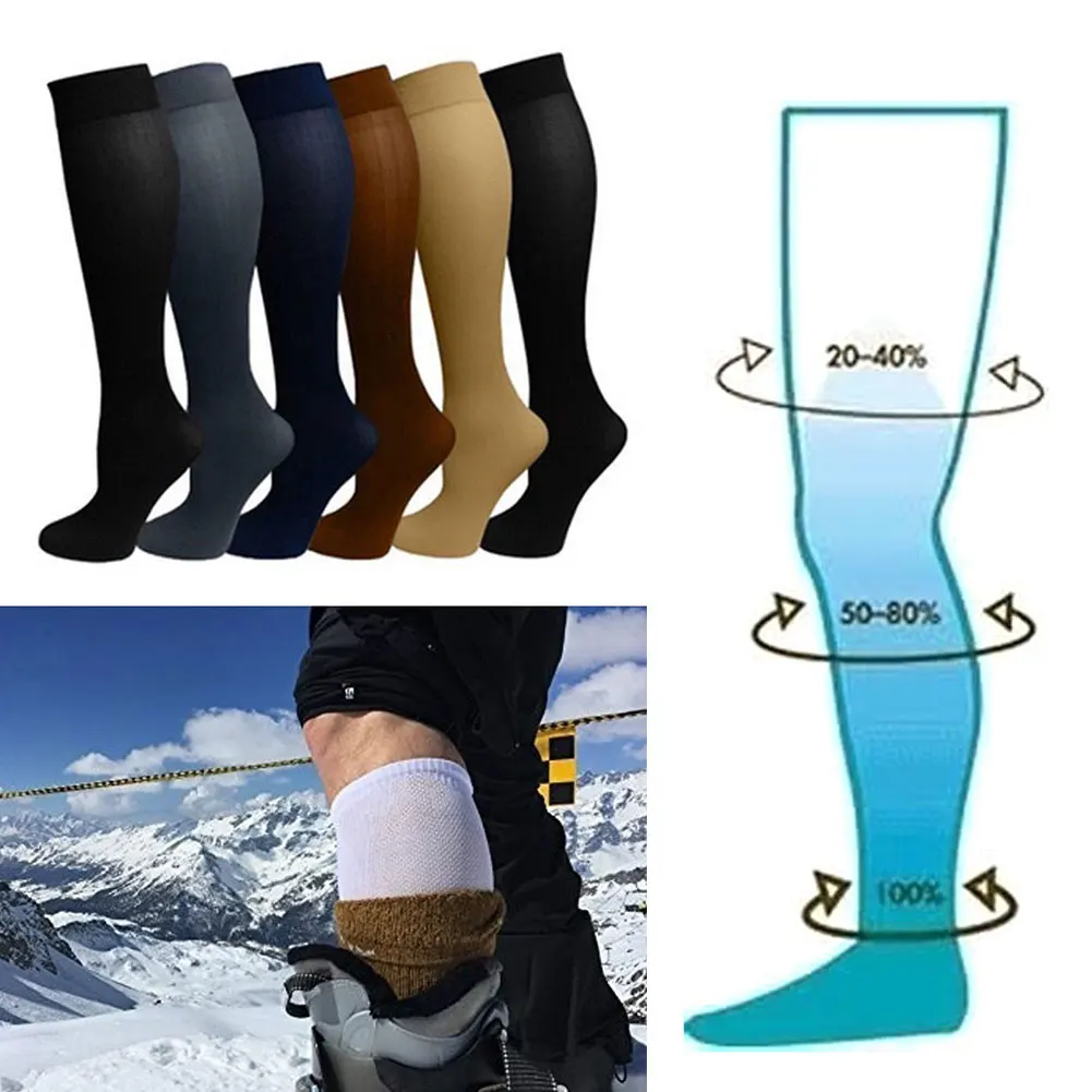 

Unisex Socks Compression Stockings Nylon Varicose Vein Stocking knee high Leg Support Stretch Pressure Circulation Stocks