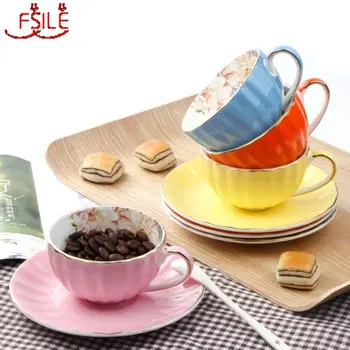 200ml FSILE Simple and Stylish Creative Bone China Coffee Ceramic Cup and Saucer Set Household Black Tea Couple Cup
200ml FSILE Simple and Stylish Creative Bone China Coffee Ceramic Cup and Saucer Set Household Black Tea Couple Cup