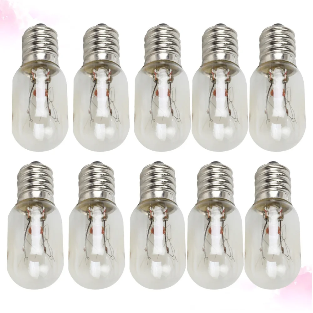 

10pcs T20 E12 Edison Bulb 120V 15W Refrigerator Fridge Light Bulb Tungsten Filament Lamp Bulbs Incandescent Bulb