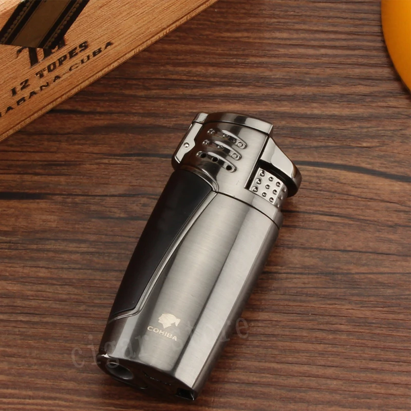 COHIBA Cigar Lighter Torch Cigarette Gas Lighters Portable Butane Lighter Tobacco Accessory with Gift Box
COHIBA Cigar Lighter Torch Cigarette Gas Lighters Portable Butane Lighter Tobacco Accessory with Gift Box