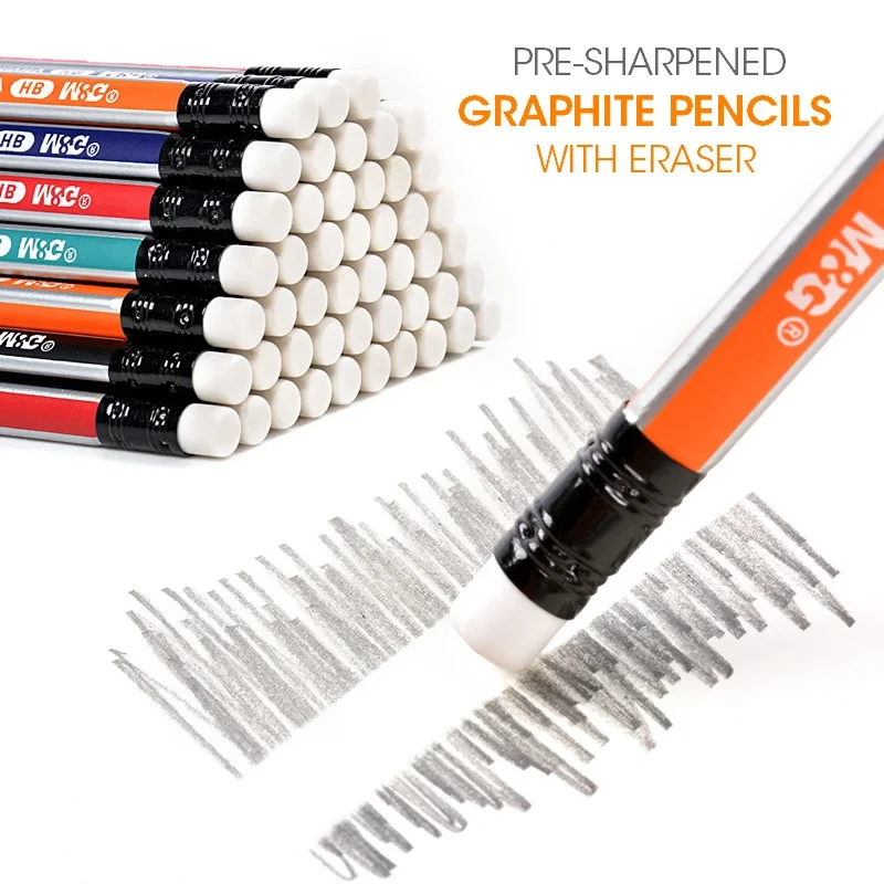 48pc Pre-Sharpened Triangular HB Wood Pencil with Eraser Wooden Lead Pencils Graphite Pencil for school Stationery supplies kids
48pc Pre-Sharpened Triangular HB Wood Pencil with Eraser Wooden Lead Pencils Graphite Pencil for school Stationery supplies kids