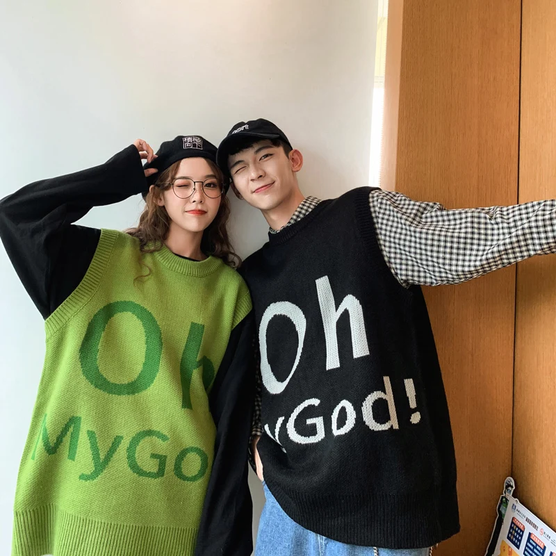 Autumn Vest Sweater Men Fashion Letters Casual O-neck Knit Sweter Man Streetwear Wild Loose Vest Pullover Men Sweaters Vest 
Autumn Vest Sweater Men Fashion Letters Casual O-neck Knit Sweter Man Streetwear Wild Loose Vest Pullover Men Sweaters Vest