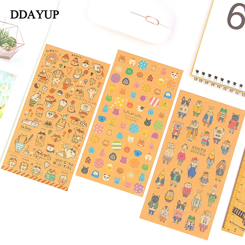 3PCS Japanese Cartoon Kraft Paper Cute Cat Sticker Diary Decorate PVC Transparent Scrapbooking Stationery Stickers Supplies
3PCS Japanese Cartoon Kraft Paper Cute Cat Sticker Diary Decorate PVC Transparent Scrapbooking Stationery Stickers Supplies