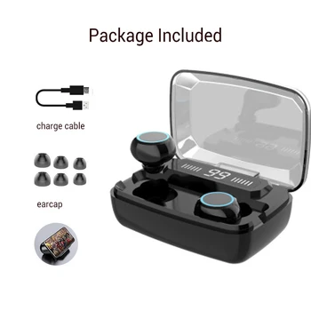 Wireless headset Bluetooth V5.0 TWS wireless Bluetooth headset LED display, with mobile power supply, with microphone
Wireless headset Bluetooth V5.0 TWS wireless Bluetooth headset LED display, with mobile power supply, with microphone