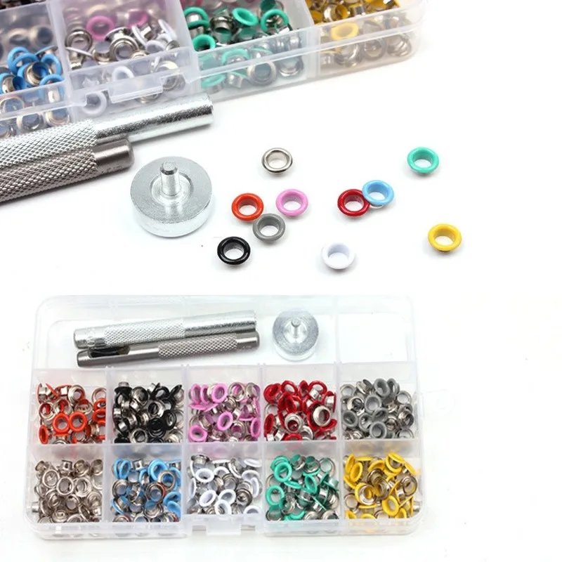 300sets 10colors 5mm Garment Eyelet Tool with 1pcs hole punch and 1 set eyelet punch tool High Quality grommets eyelets
300sets 10colors 5mm Garment Eyelet Tool with 1pcs hole punch and 1 set eyelet punch tool High Quality grommets eyelets