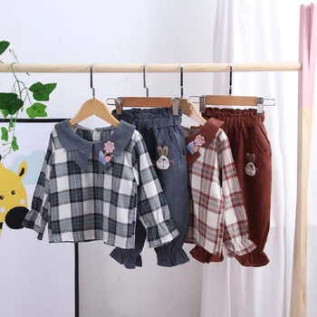 Girls fashion clothing set spring and autumn long-sleeved children's 2-piece suit baby plaid shirt clothes children's beautiful
Girls fashion clothing set spring and autumn long-sleeved children's 2-piece suit baby plaid shirt clothes children's beautiful