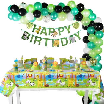 Jungle Party Baby Shower Green Balloons Garland Arch Set Disposble Tableware 1st Birthday Boy Decorations Safari Party Supplies
Jungle Party Baby Shower Green Balloons Garland Arch Set Disposble Tableware 1st Birthday Boy Decorations Safari Party Supplies