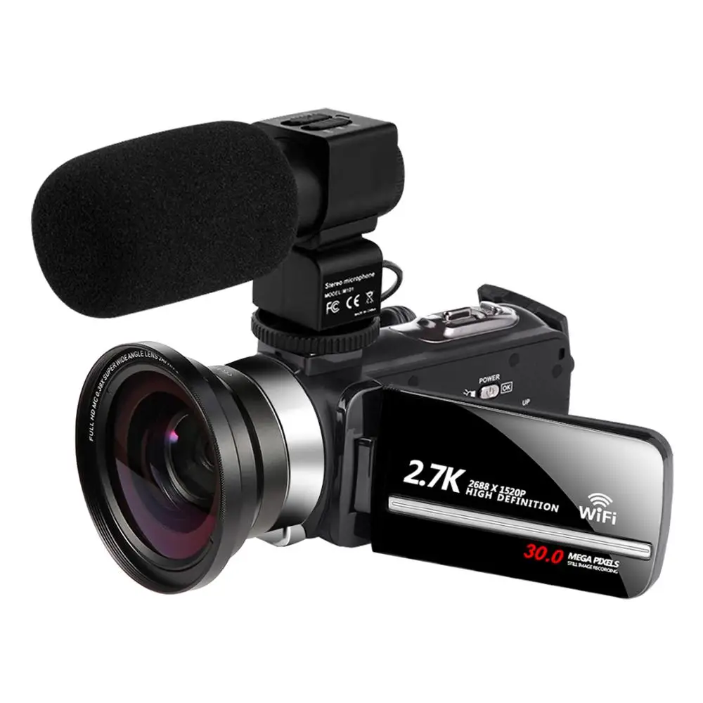 2.7K Video Camera Digital Camcorder 3.0 inch Touch Screen 30MP 16X Digital Zoom Support WiFi Camera FHD Video Camcorder
2.7K Video Camera Digital Camcorder 3.0 inch Touch Screen 30MP 16X Digital Zoom Support WiFi Camera FHD Video Camcorder