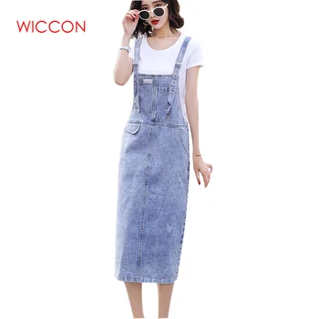 Summer Women Denim Dress Girls Casual Loose Overalls Female Solid Color Adjustable Straps Jeans Dresses
Summer Women Denim Dress Girls Casual Loose Overalls Female Solid Color Adjustable Straps Jeans Dresses