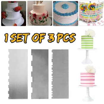 9 Inch 3PCS Cake Scraper Sawtooth Butter Cream Smoother Stainless Steel Scraper Baking Tools Kitchenware For Cake Decorations
9 Inch 3PCS Cake Scraper Sawtooth Butter Cream Smoother Stainless Steel Scraper Baking Tools Kitchenware For Cake Decorations