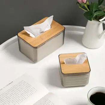 Simple Wooden Cover Tissue Box Living Room Paper Storage Box Transparent Napkin Paper Dispenser Home Decor
Simple Wooden Cover Tissue Box Living Room Paper Storage Box Transparent Napkin Paper Dispenser Home Decor