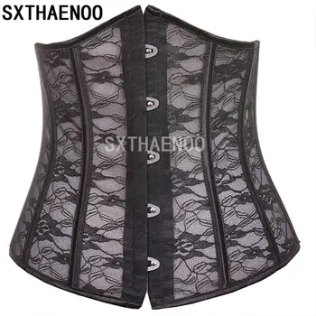 

SXTHAENOO Beauty Jacquard Waist Cincher Underbust Corset Sexy Lingerie Bustier Top Corsets and Bustiers Korsett For Women