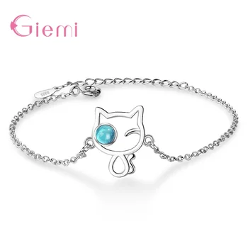 2019 New Arrival 925 Sterling Silver Simple Classic Blue Crystal Cute Cat Design Chain Bracelets For Women Student Bangle Gifts
2019 New Arrival 925 Sterling Silver Simple Classic Blue Crystal Cute Cat Design Chain Bracelets For Women Student Bangle Gifts