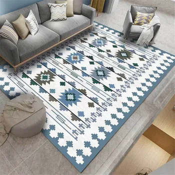 Mediterranean Ethnic Style Blue Carpet Living Room Bohemia Rug Geometric Pattern Non-slip Floor Mat For Kitchen Bedside Rugs
Mediterranean Ethnic Style Blue Carpet Living Room Bohemia Rug Geometric Pattern Non-slip Floor Mat For Kitchen Bedside Rugs