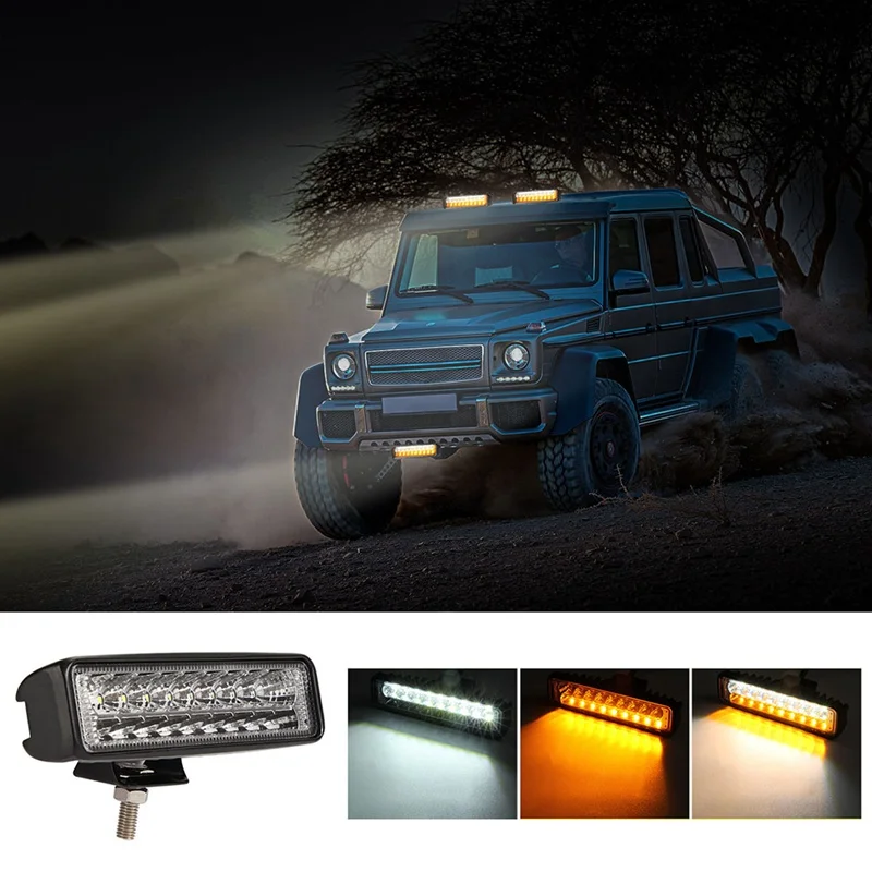 1 pcs 6"inch 18W Double Color Amber White LED Light Bar Motorcycle Offroad 4x4 ATV Spotlight Truck Tractor Warning Work Light. 
1 pcs 6"inch 18W Double Color Amber White LED Light Bar Motorcycle Offroad 4x4 ATV Spotlight Truck Tractor Warning Work Light.