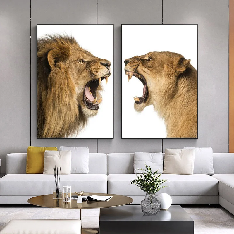 African Wild Lion and Lioness Family Canvas Posters and Prints Animals Art Paintings on the Wall Art Lions Pictures Home Decor
African Wild Lion and Lioness Family Canvas Posters and Prints Animals Art Paintings on the Wall Art Lions Pictures Home Decor
