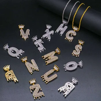 A-Z Crown Drip Letters Necklace & Pendant Chain For Men Women Gold Silver Color Cubic Zircon Hip Hop Jewelry BFF
A-Z Crown Drip Letters Necklace & Pendant Chain For Men Women Gold Silver Color Cubic Zircon Hip Hop Jewelry BFF
