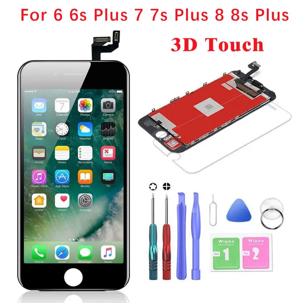 LCD Assembly For iPhone 6 6s 7 8 Plus Display Touch Screen Pixel Digitizer Replacement For iPhone 6s Plus 7 Plus LCD Free tools
LCD Assembly For iPhone 6 6s 7 8 Plus Display Touch Screen Pixel Digitizer Replacement For iPhone 6s Plus 7 Plus LCD Free tools