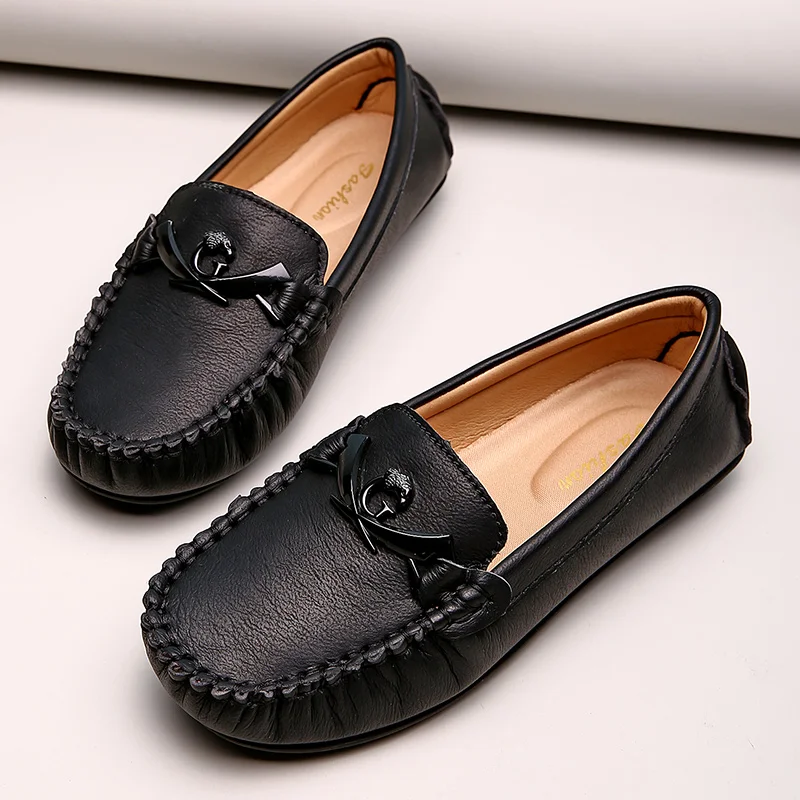 2020 популярные детские слипоны Повседневная обувь черные Лоферы для детей