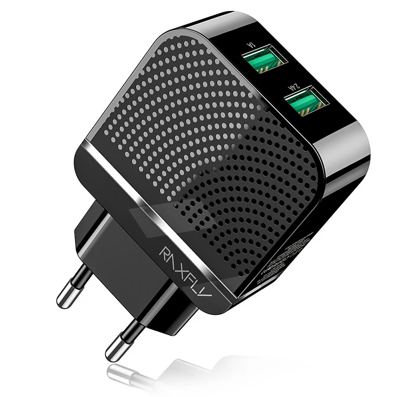 RAXFLY Dual USB Charger 5V 2.4A Fast Charging Wall Charger Adapter EU Plug Mobile Phone For iphone ipad mini Samsung Xiaomi
RAXFLY Dual USB Charger 5V 2.4A Fast Charging Wall Charger Adapter EU Plug Mobile Phone For iphone ipad mini Samsung Xiaomi
