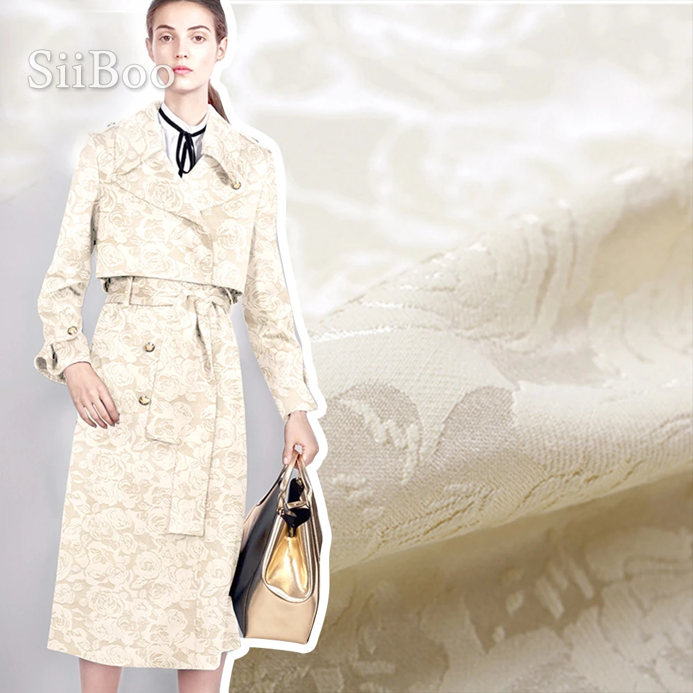 Фото Американский стиль 3D Цветочная жаккардовая парча ткань для платья пальто tela tecidos