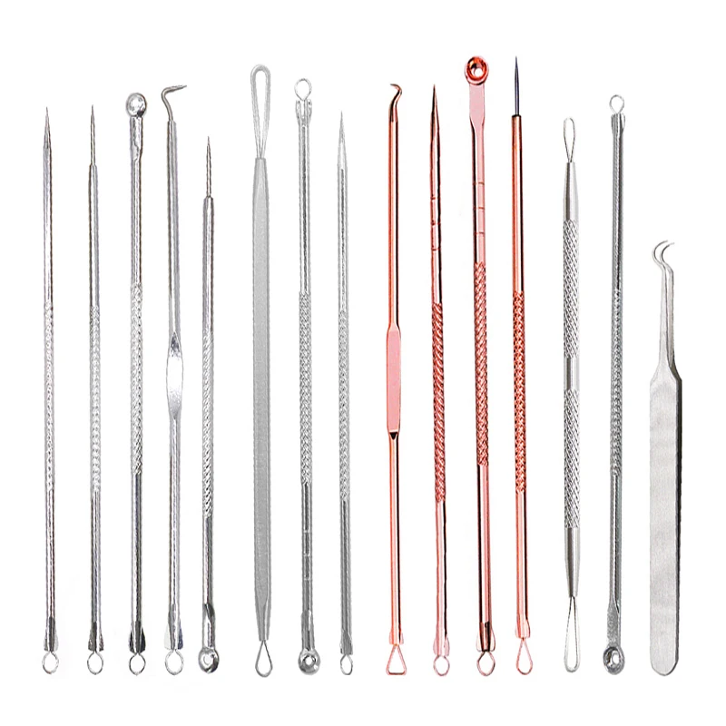 

Stainless Steel Extractor Blackhead Remover Needles Pimple Blemish Acne Treatments Pore Cleanser Face Skin Care Beauty Tools