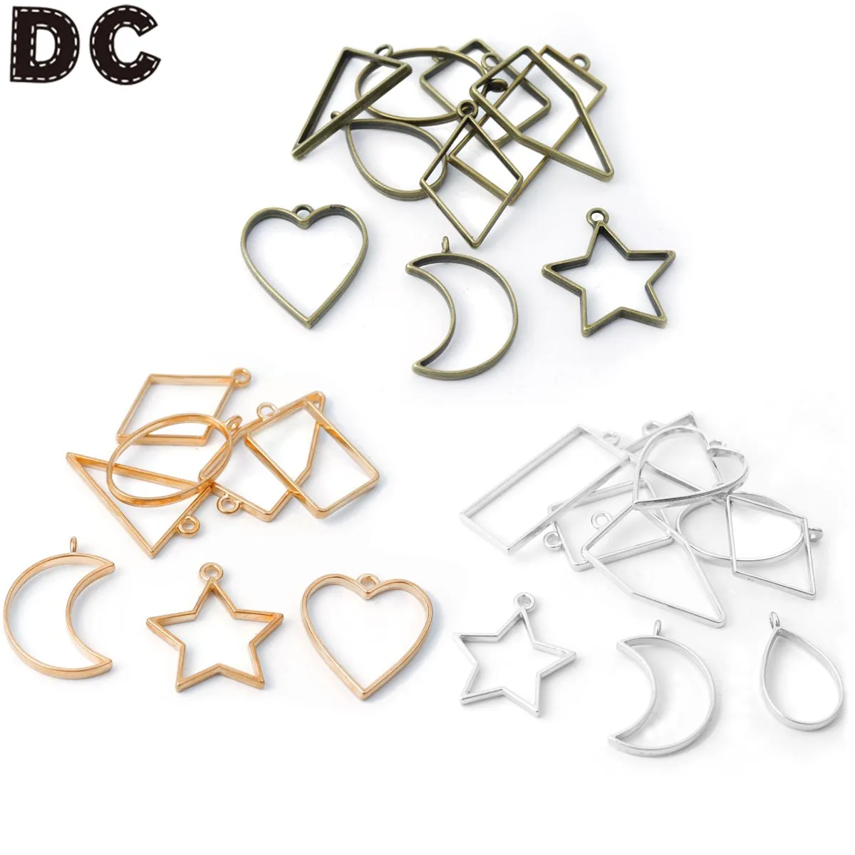 DC 10pcs/lot 4 Colors Geometric Figure Charm Hollow Glue Blank Pendant Tray Bezel Charms DIY Handmade Bezel Mold 
DC 10pcs/lot 4 Colors Geometric Figure Charm Hollow Glue Blank Pendant Tray Bezel Charms DIY Handmade Bezel Mold