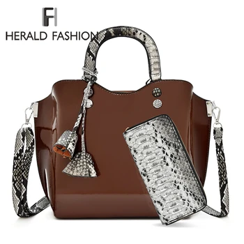 Herald Fashion 2 pcs Women Handbags Serpentine Handle High Quality Leather Shoulder Messenger bags Party Female Tote Handbags
Herald Fashion 2 pcs Women Handbags Serpentine Handle High Quality Leather Shoulder Messenger bags Party Female Tote Handbags