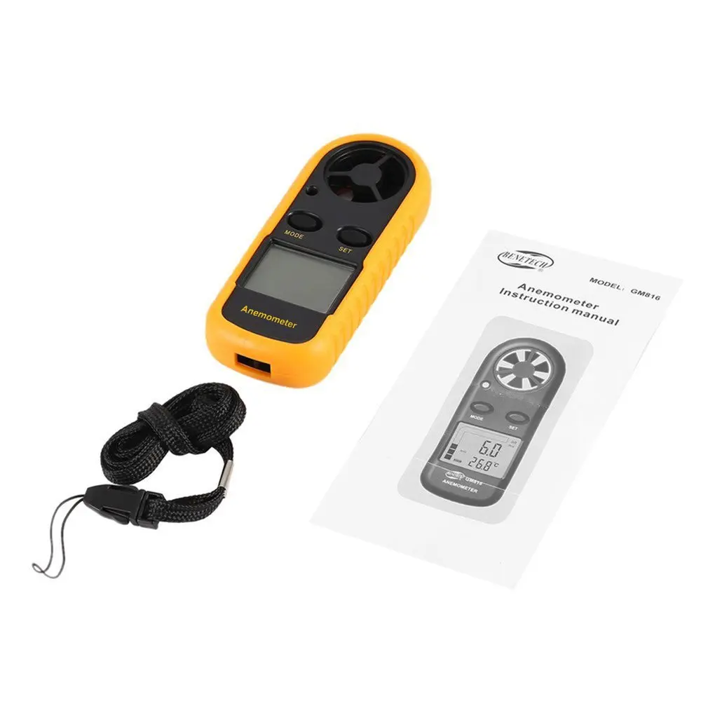 BBENETECH GM816 Digital Anemometer Windmeter Thermometer Air Velocity Airflow Temperature Wind Speed Gauge with LCD Backlight
BBENETECH GM816 Digital Anemometer Windmeter Thermometer Air Velocity Airflow Temperature Wind Speed Gauge with LCD Backlight