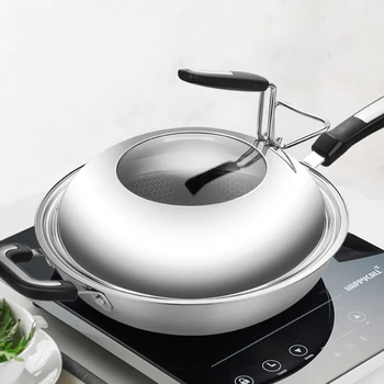 High Capacity Non-stick Stainless Steel Wok Pan Uncoated Flat Bottom Induction Cooker Gas Cook Cookware Induction Pot Cast Iron
High Capacity Non-stick Stainless Steel Wok Pan Uncoated Flat Bottom Induction Cooker Gas Cook Cookware Induction Pot Cast Iron