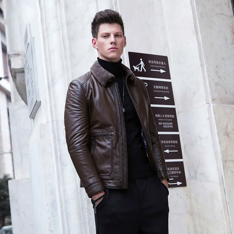 Genuine Winter Men Real Wool Fur Collar Cow Leather Jackets and Coats Bomber Jacket MC18D011 MY1822
Genuine Winter Men Real Wool Fur Collar Cow Leather Jackets and Coats Bomber Jacket MC18D011 MY1822