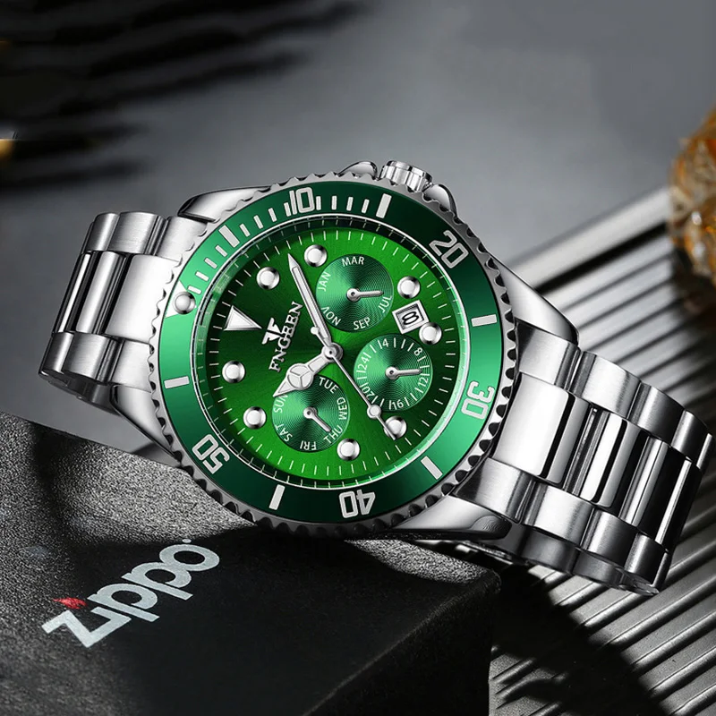 Men Stainless Steel Waterproof Clock Male Quartz Calendar Luxury Wristwatches Fashion Green Dial Watch Rolexable Reloj Hombre3
Men Stainless Steel Waterproof Clock Male Quartz Calendar Luxury Wristwatches Fashion Green Dial Watch Rolexable Reloj Hombre3